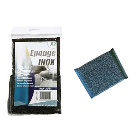 Image de EPONGE INOX-11X9X2 CM-3004-LOT DE 2