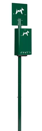 Image de HYGECA BORNE PROPRETE CANINE SUR POTEAU VERT MOUSSE