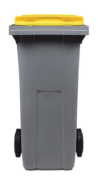 Image de CONTENEUR 2 ROUES KOROK 240L SANS BARRE GRIS/JAUNE