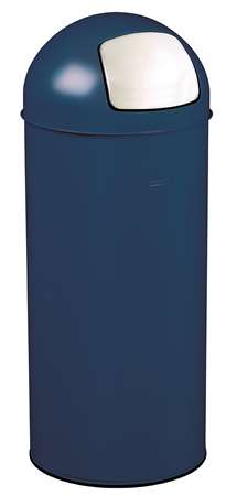 Image de POUBELLE PUSH AVEC COUVERCLE A TRAPPE 45L BLEU