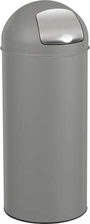 Image de POUBELLE PUSH AVEC COUVERCLE A TRAPPE 45L GRIS CLAIR