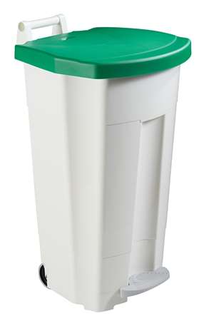 Image de POUBELLE MOBILE A PEDALE 90 L-BOGGY VERT/BLANC