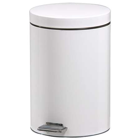 Image de POUBELLE RONDE A PEDALE AVEC SEAU 12 L BLANC