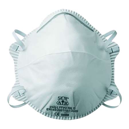 Image de DEMI-MASQUE FILTRANT BLANC SANS VALVE PLIABLE FFP2 NR