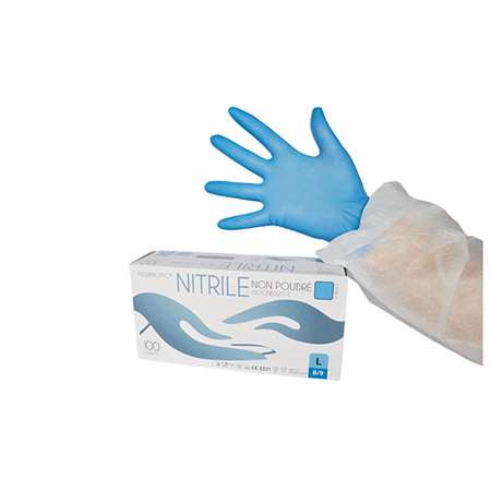 Image de GANTS NITRILE BLEU NON POUDRE-L