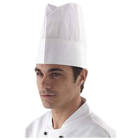 Image de TOQUE BLANCHE NON TISSE DROITE HAUTEUR 25 CM