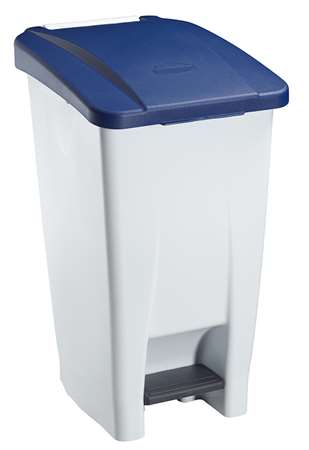 Image de POUBELLE MOBILE A PEDALE MOBILY-60L BLANC/BLEU